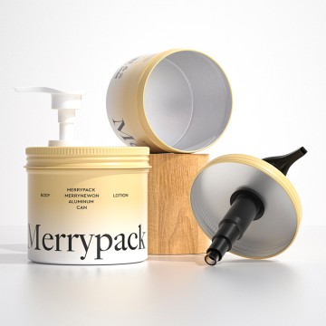 Custom Printed Aluminum Cosmetic Cans with Pump