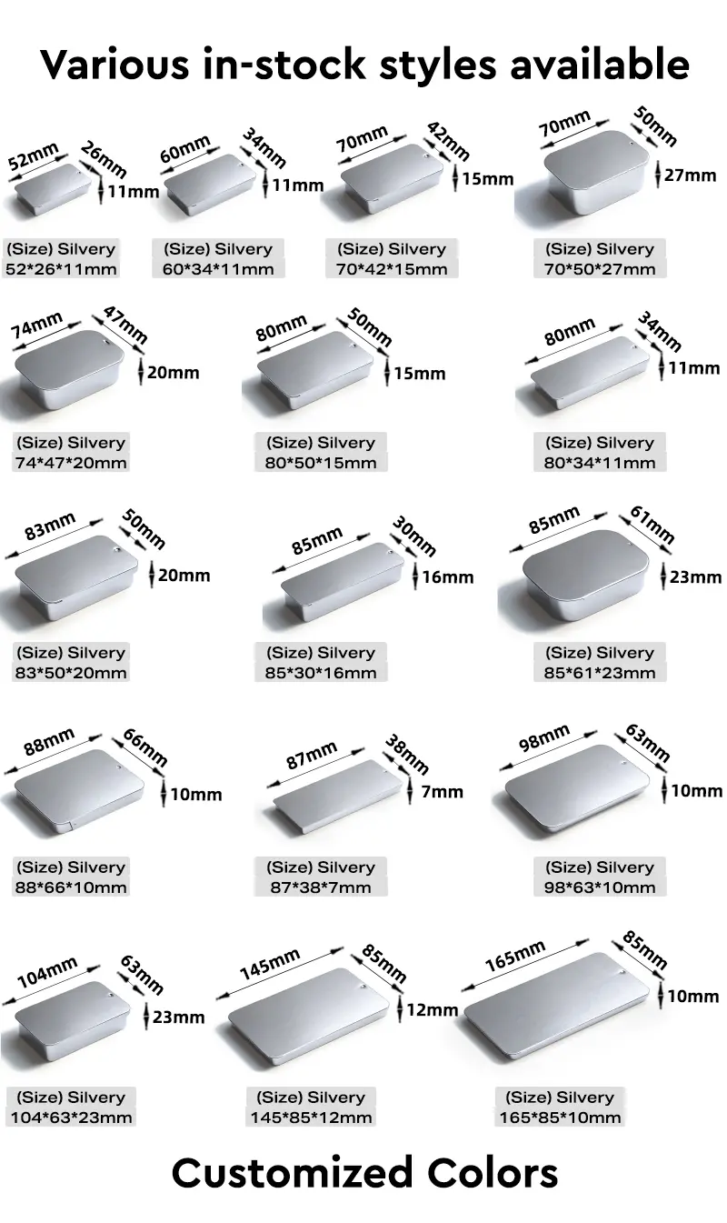 sliding tin size