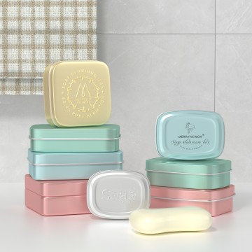 Custom Aluminum Square Box Embossing Printing Aluminum Soap Tin