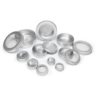Silk-Screened Aluminum Tins with Clear Window - Custom Logo