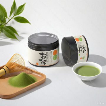 Matcha powder wholesale aluminum jar with customizable logo available