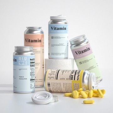 Eco-Friendly Aluminium Vitamin Bottle & Supplements Capsule Jar