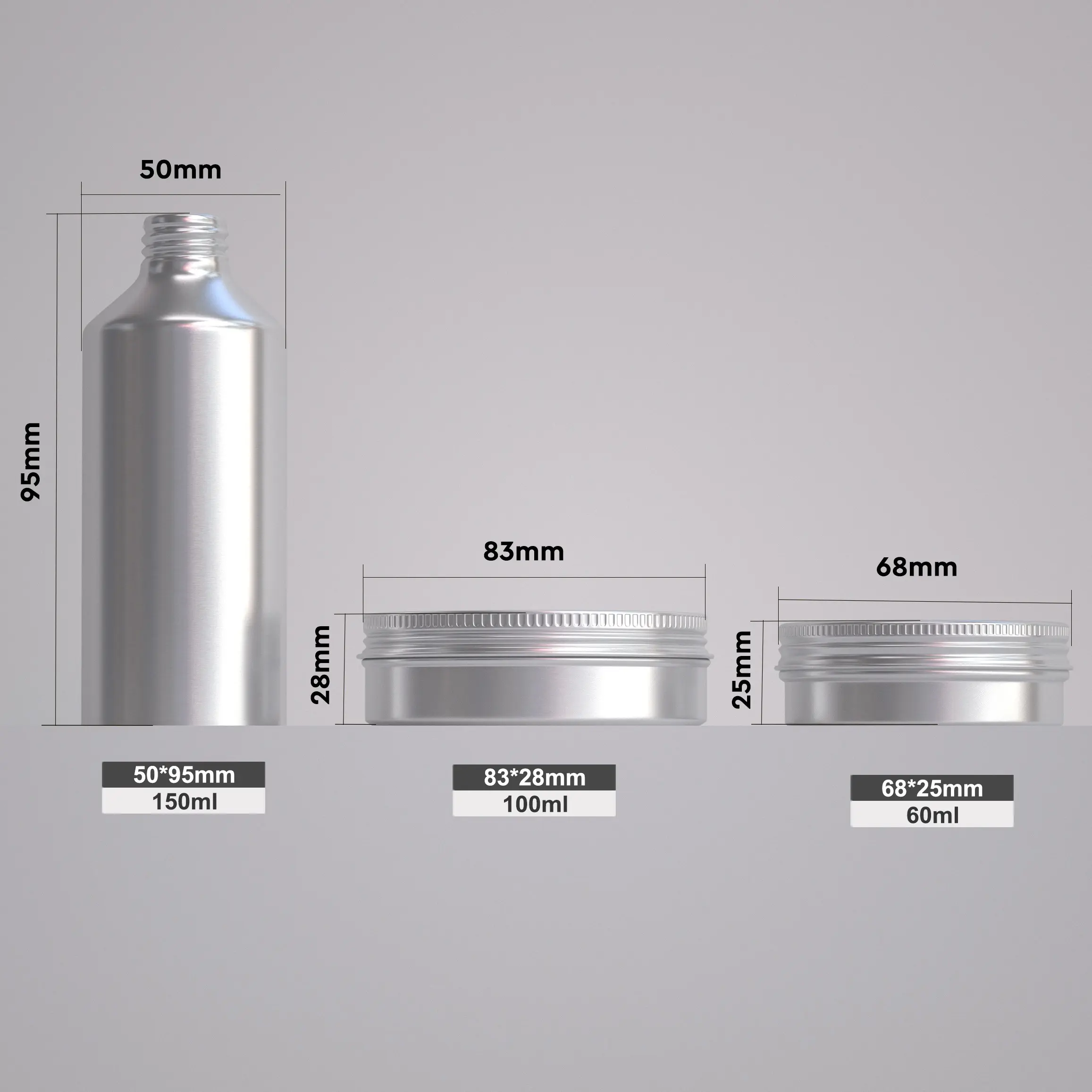 silver aluminum jar