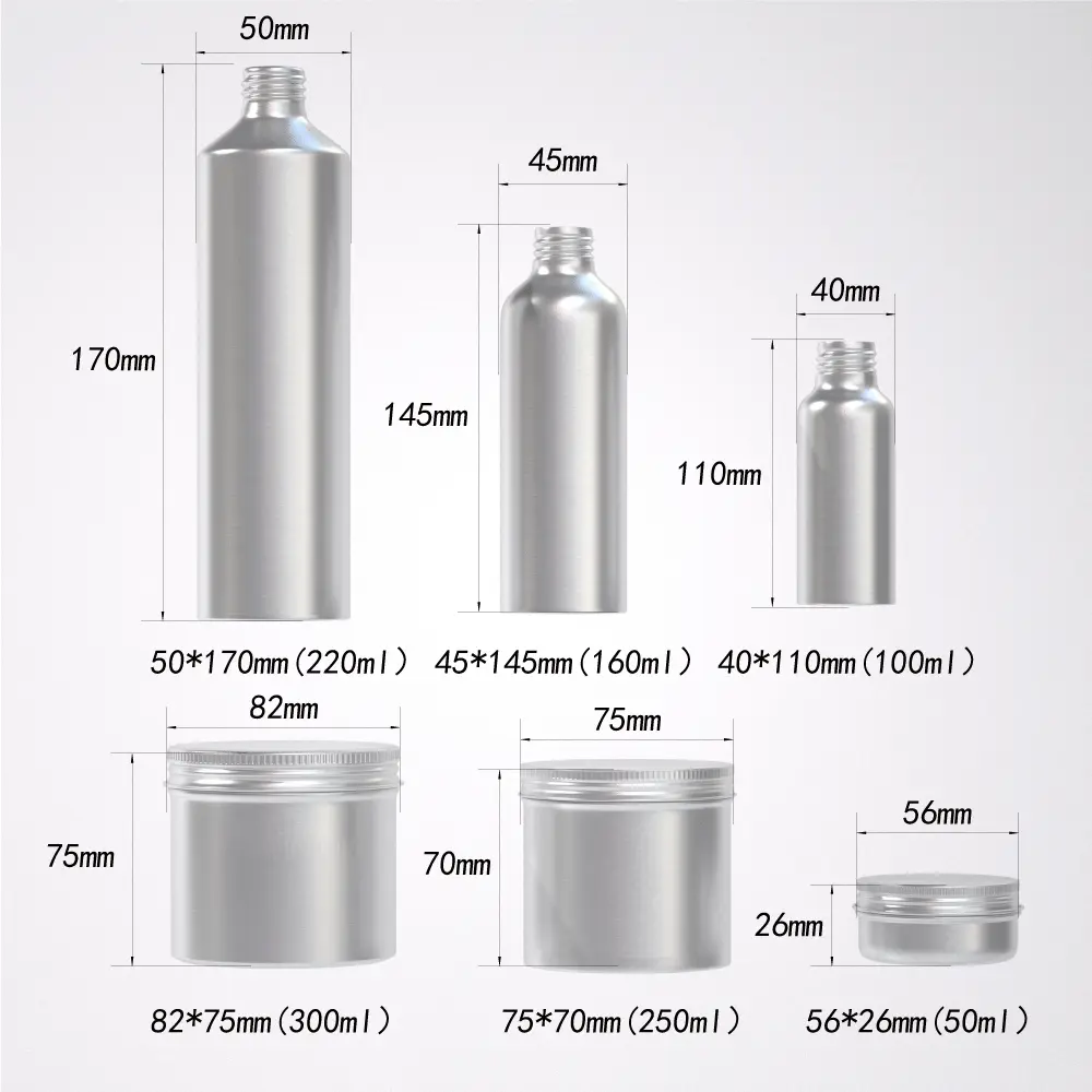 aluminum bottle and jar