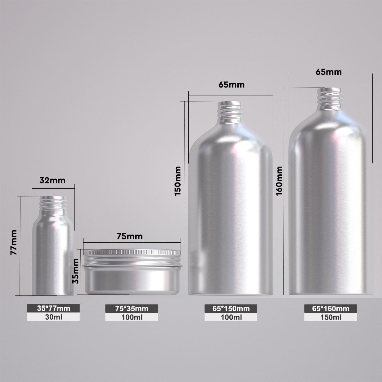 silver aluminum jar