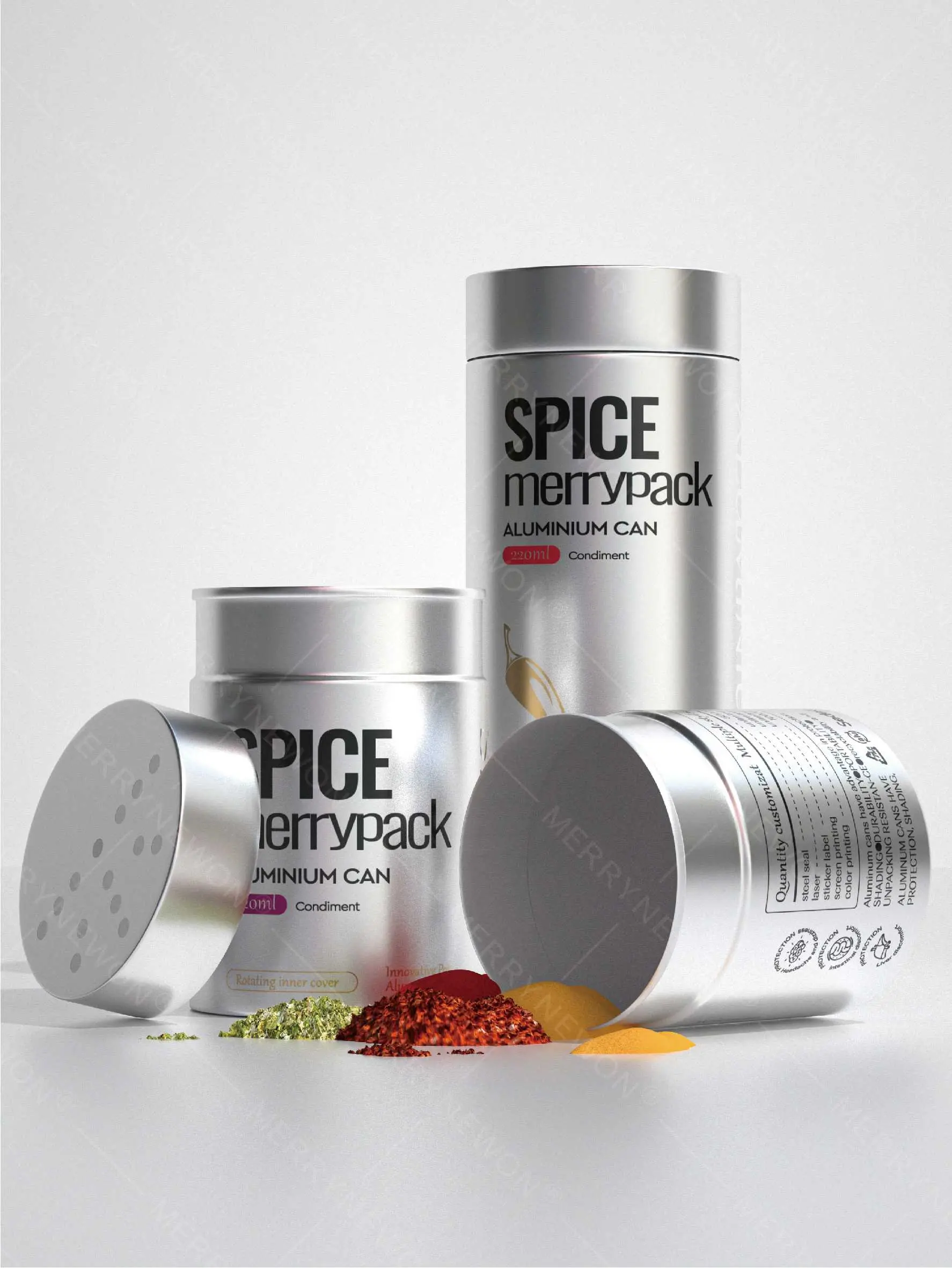 Empty Seasoning Powders Tin Containers