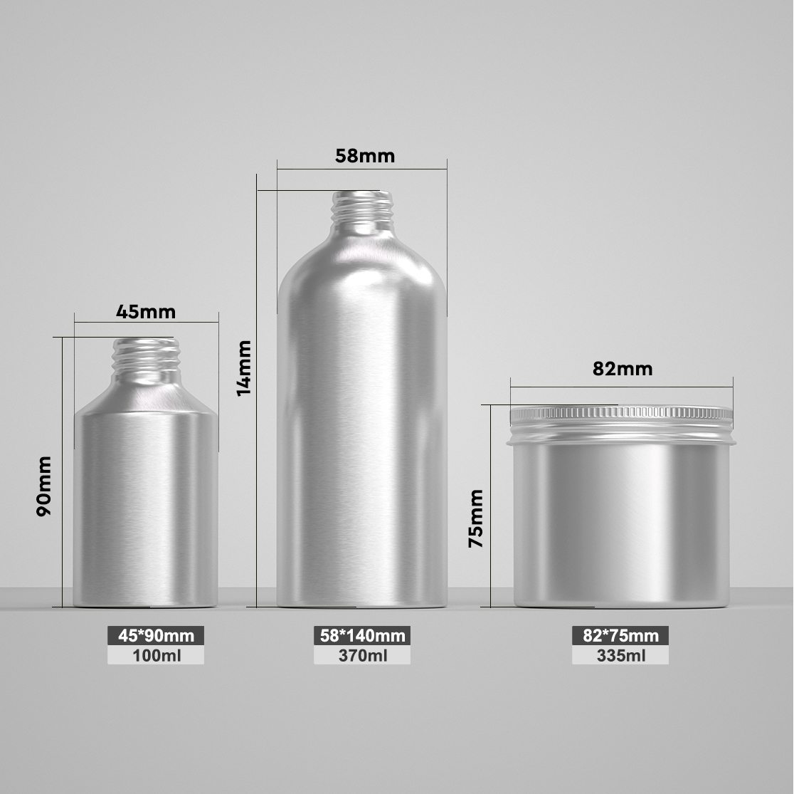 Aluminum packaging set