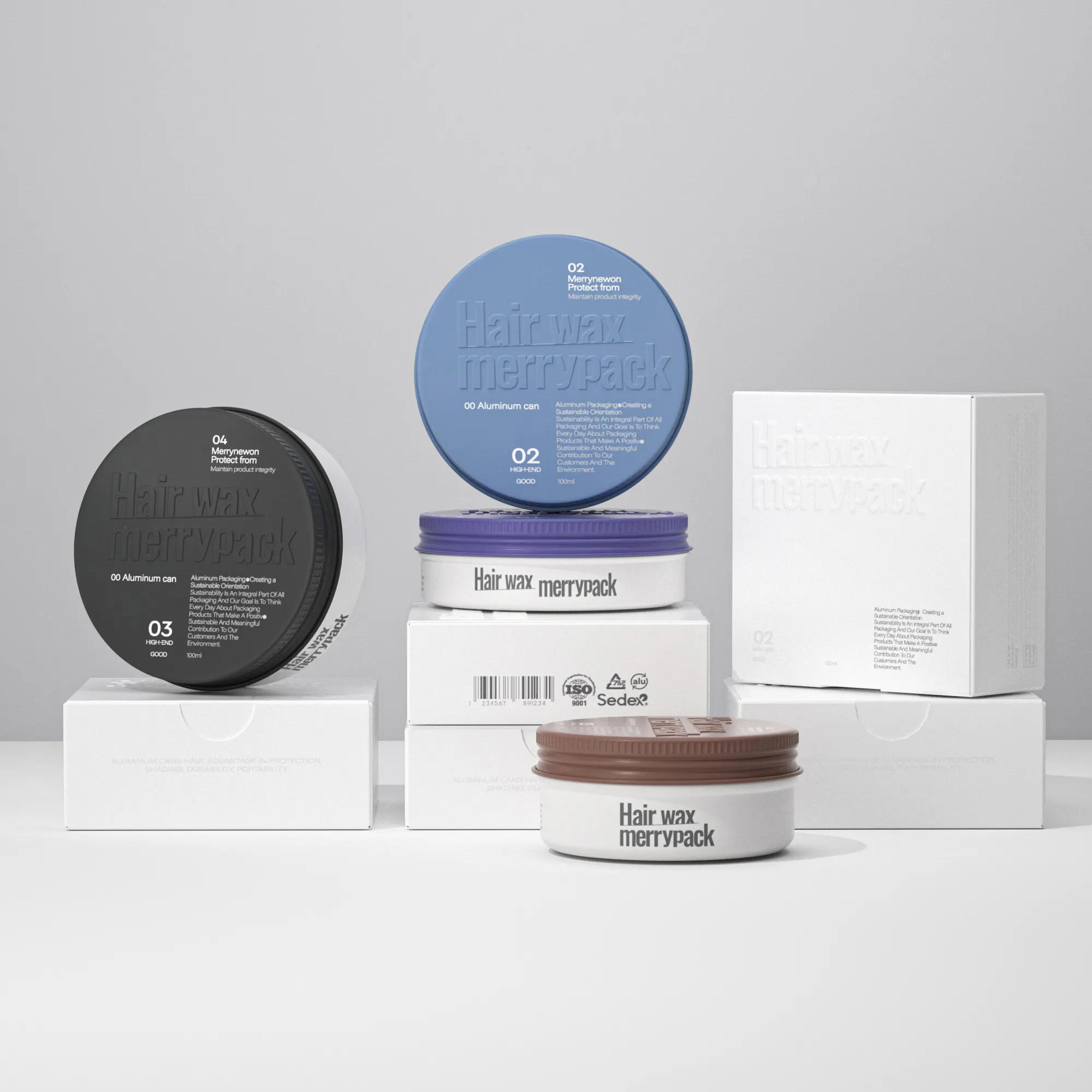 High-end Pomade Container Aluminum Cream Jar