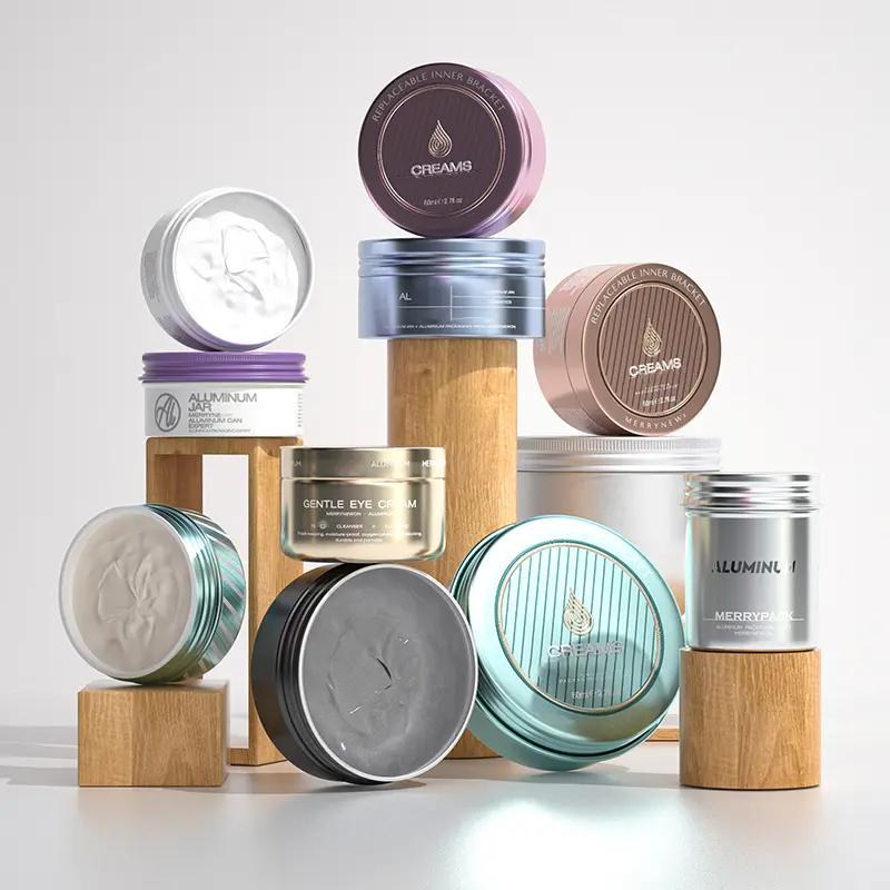 Eco-Friendly Custom Metal Aluminum Cream Jar for Cosmetics Packaging