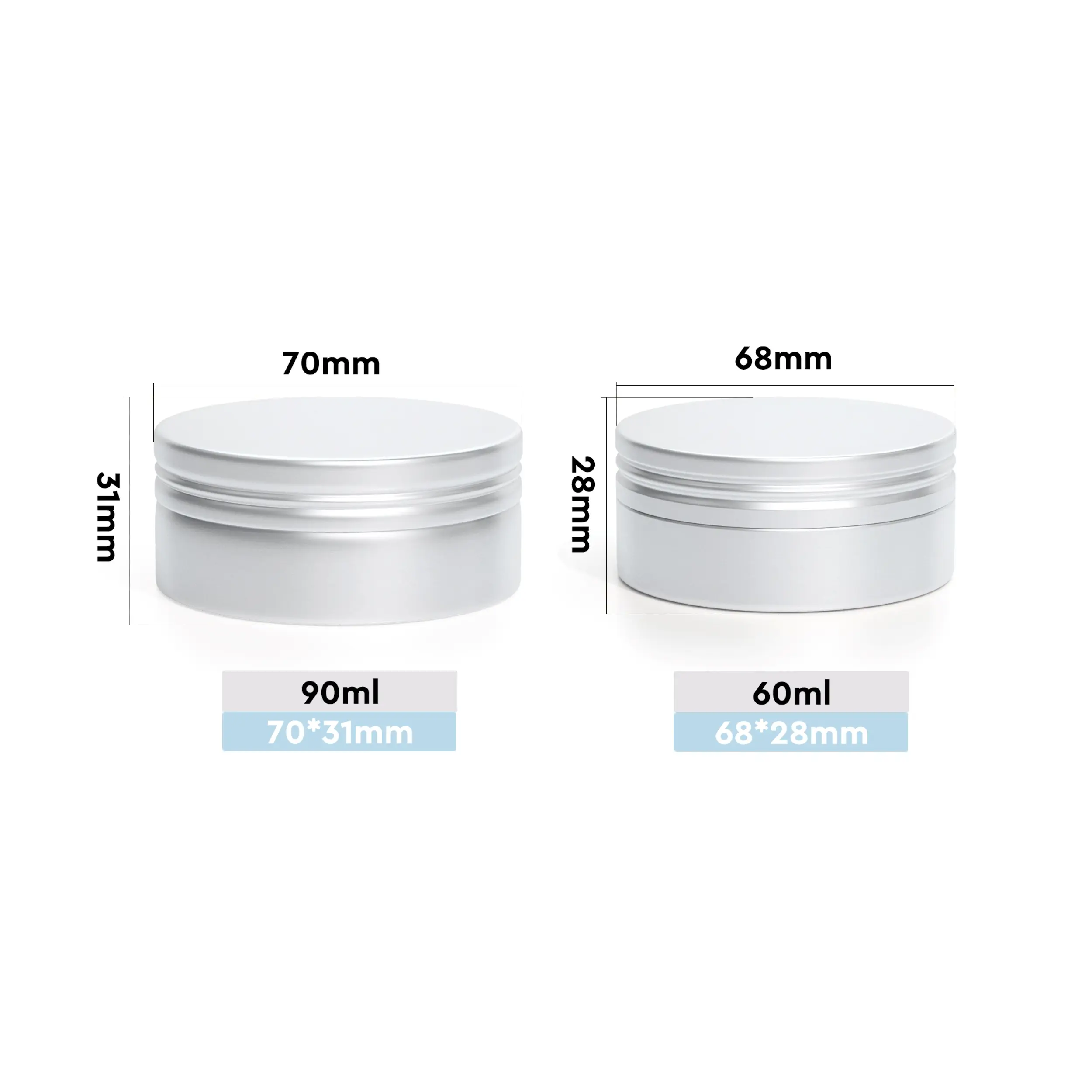 the size of aluminum jar